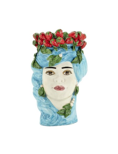 VASE STRAWBERRIES HEAD LADY
