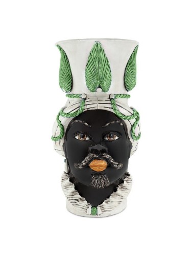 VASE MORO MAN GIANT WITH LEAF